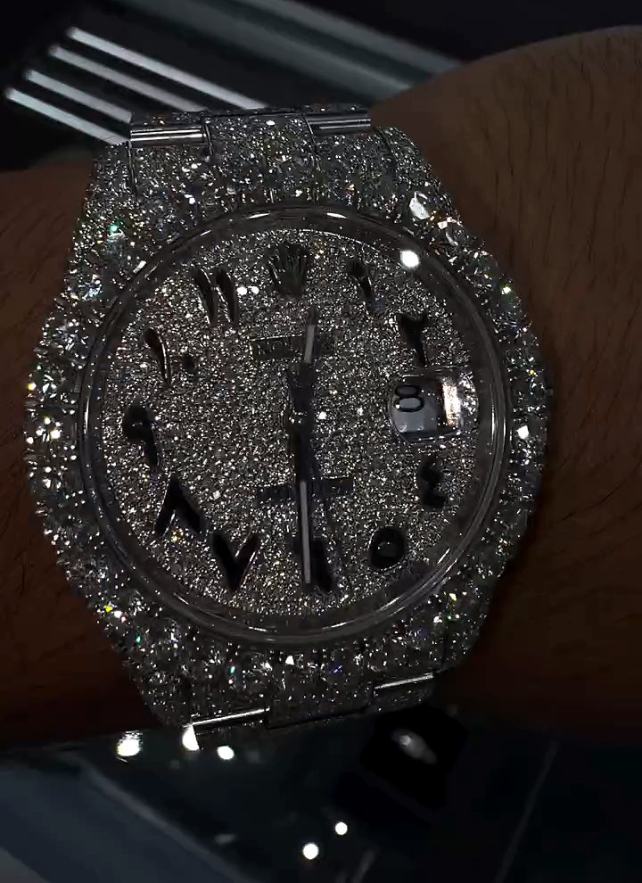 Iced watch dial